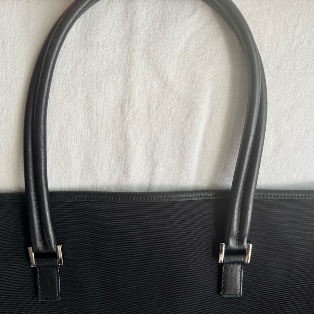 Gucci Black Nylon Leather Trim Work Tote Laptop Business Briefcase Italy - Picture 6 of 7